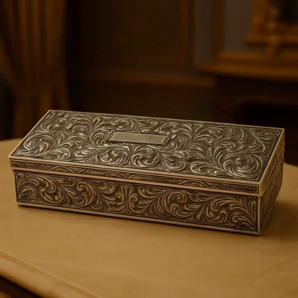 Vtg Godinger Silver 1992 Velvet-Lined Jewelry Box 9x4x2 | Quiet Luxury Decor - Picture 12 of 12